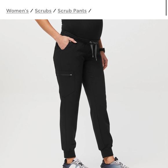 Figs Black Maternity Scrub Pants - Picture 1 of 4
